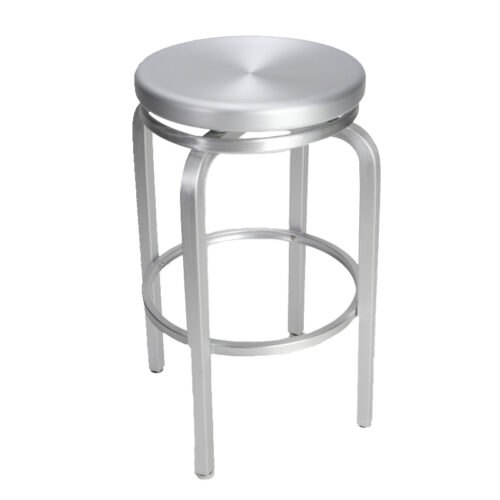 Brushed Aluminum Swivel Bar Stool