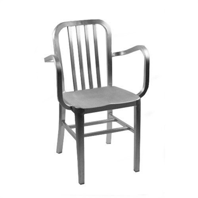 Brushed Aluminum Dining Armchair