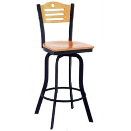 Admiral Wood and Metal Swivel Stool