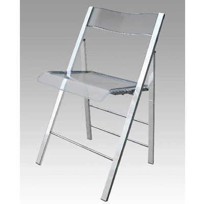 clear lucite folding chair