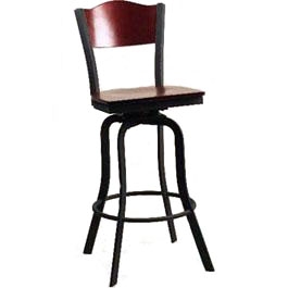 Cardinal Wood Stool and Metal Stool