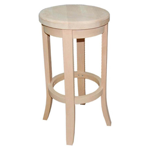 Italian Florida 30" Stool White with Natural Seat