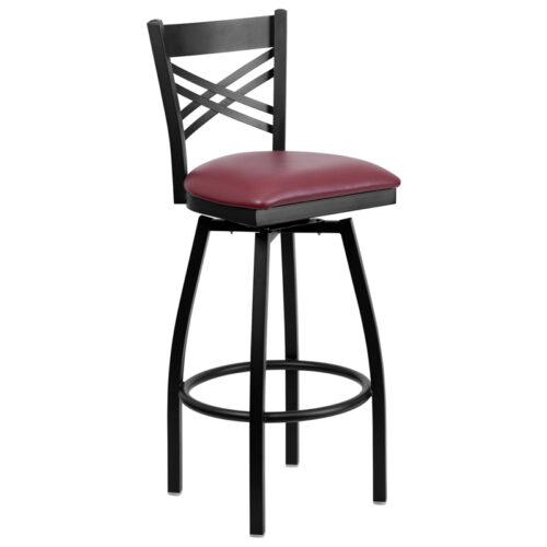 Double-X Swivel Metal Stool