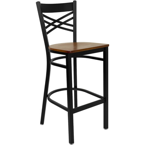 Double-X Metal Black Stool