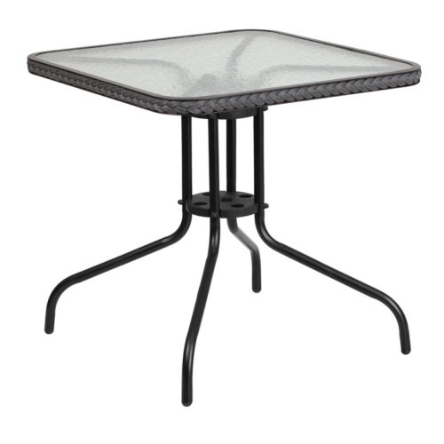 Restaurant Round Tempered Glass Metal Table 28 X 28 Square