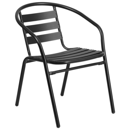 Restaurant Stackable Metal Slat Chair