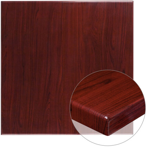 Resin Table Top 36" Square Mahogany