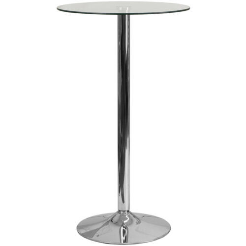 Round Glass Cocktail Bar Table 23.75"