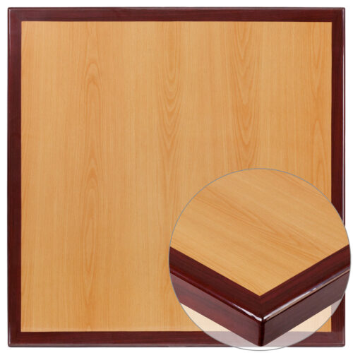 Resin Table Top 30" Square Mahogany