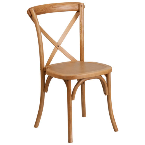 Cross Back Stackable Wood Chair