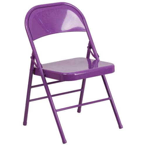 Metal Folding Chairs with Triple Braced Frame