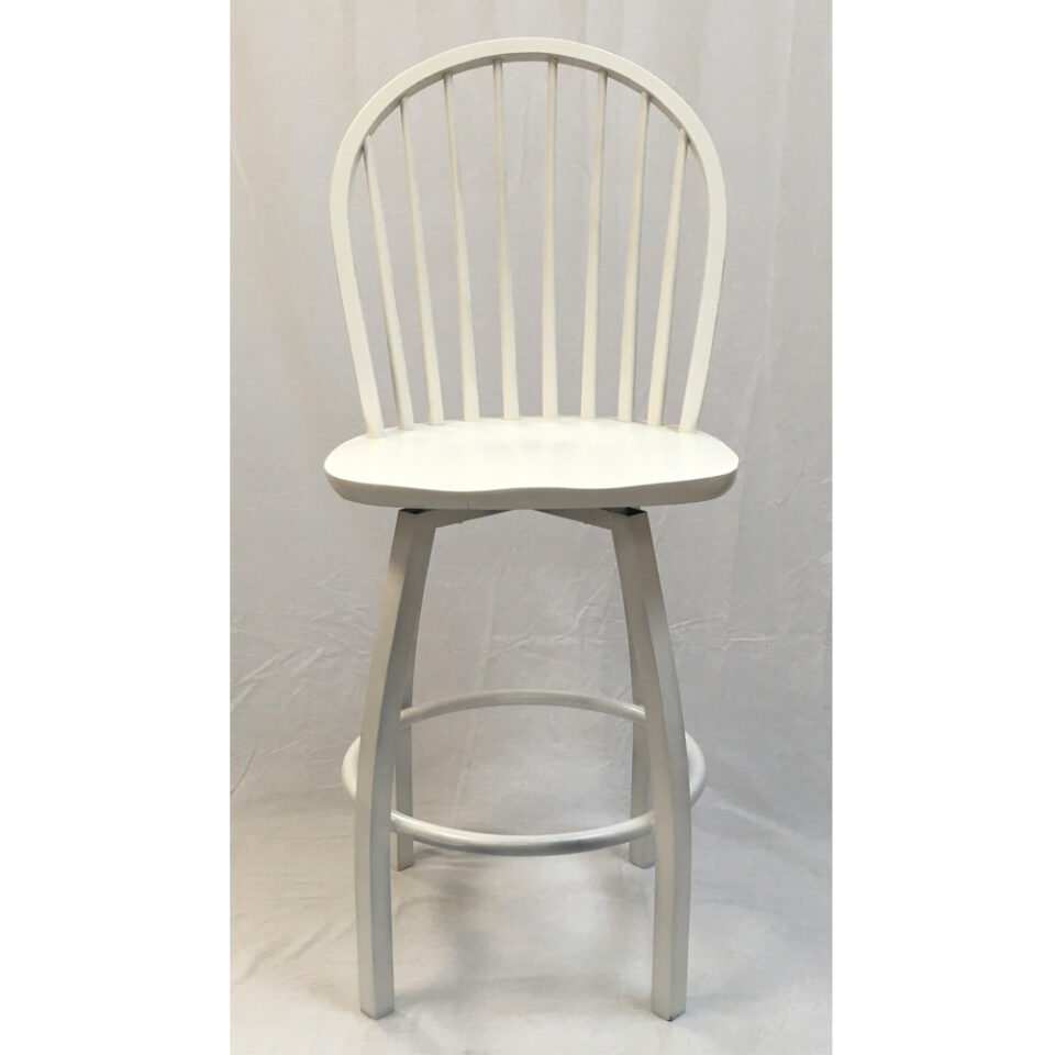 Windsor Swivel Stool with White Metal Legs