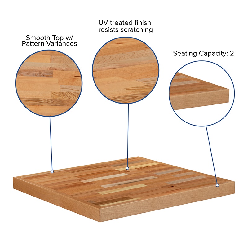 30 Wide Rectangle table top TBTR30