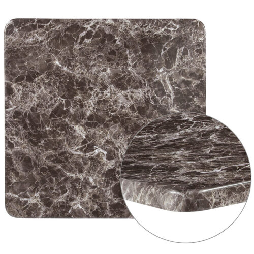 Square Gray Marble Laminate Table Top Only