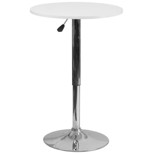 Wood Round Table with Adjustable Height Table