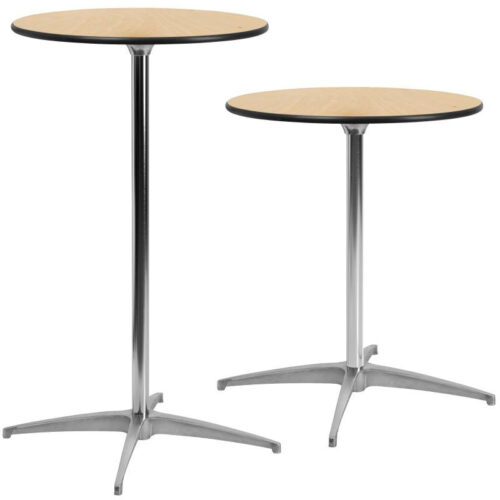 Round Adjustable Wood Cocktail Table