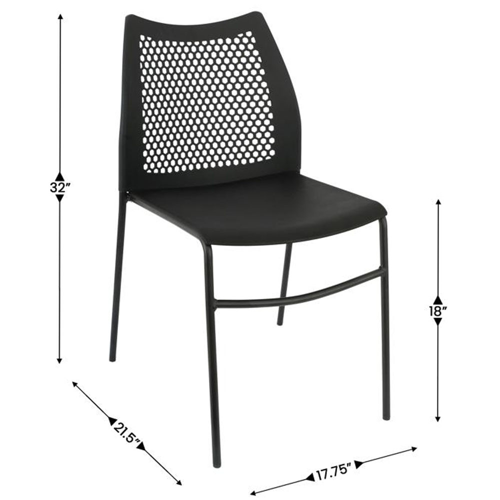 AIR VENT STACKING CHAIR IN BLACK